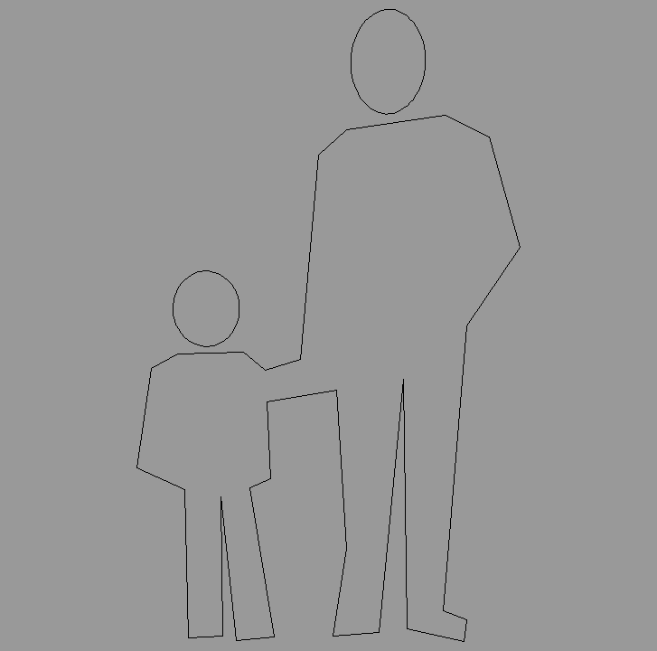 Bloque Autocad Vista de Silueta vacía 51 en Alzado